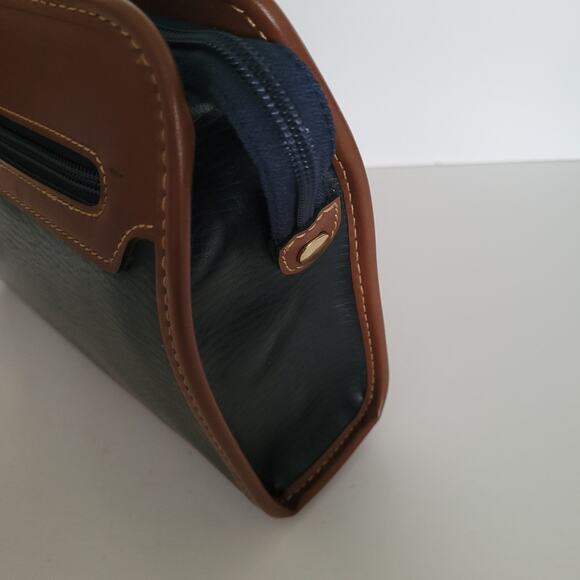 Rudolph Valentino Bag Clutch Wristlet Vintage Zip Pouch Black Brown Leather - Picture 4 of 10